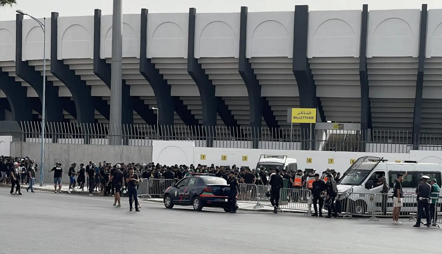 Police officers outside of a Moroccan stadium. Photo Credit: goud.ma