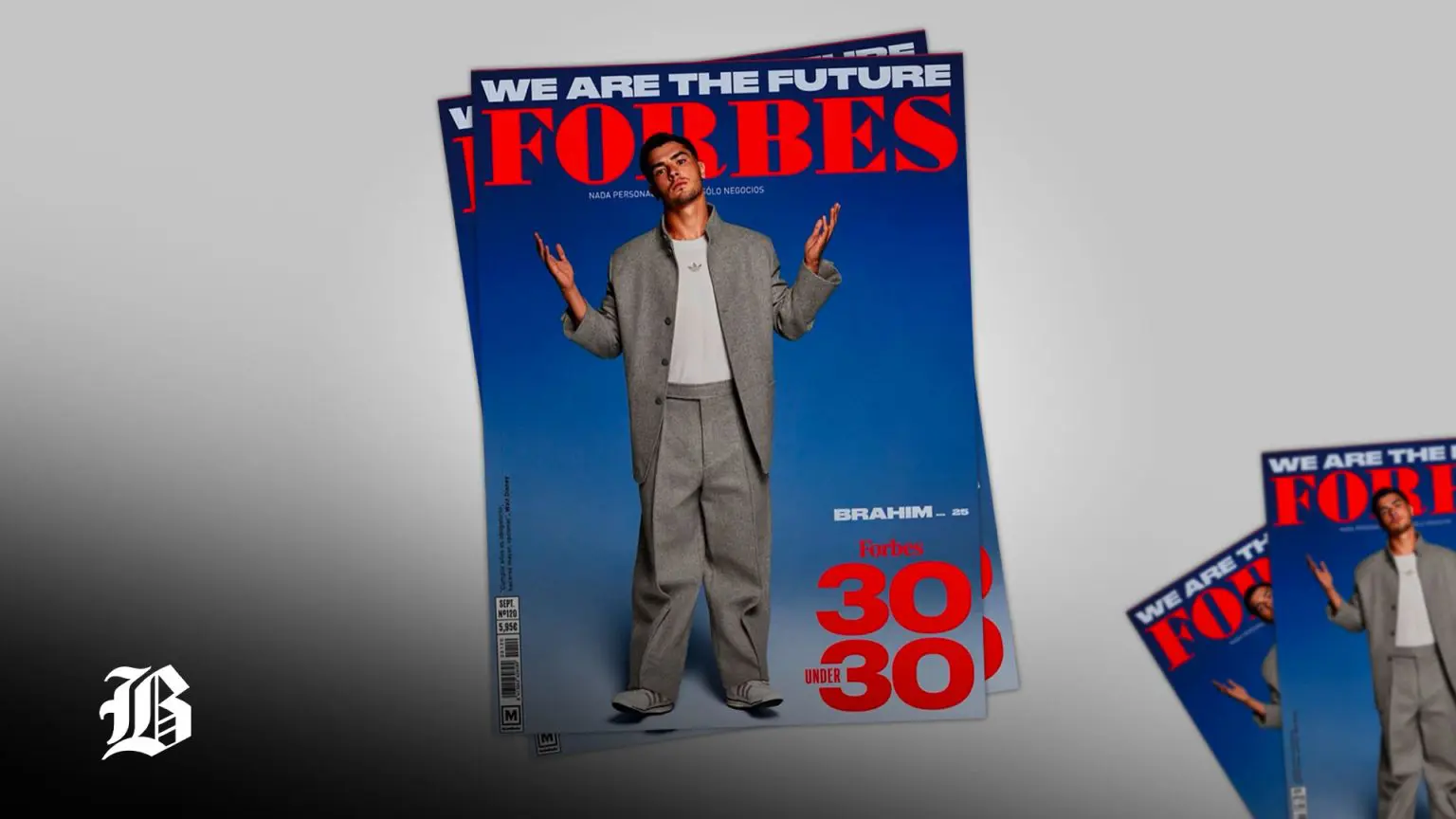 Moroccan football player Brahim Diaz on the cover of Forbes