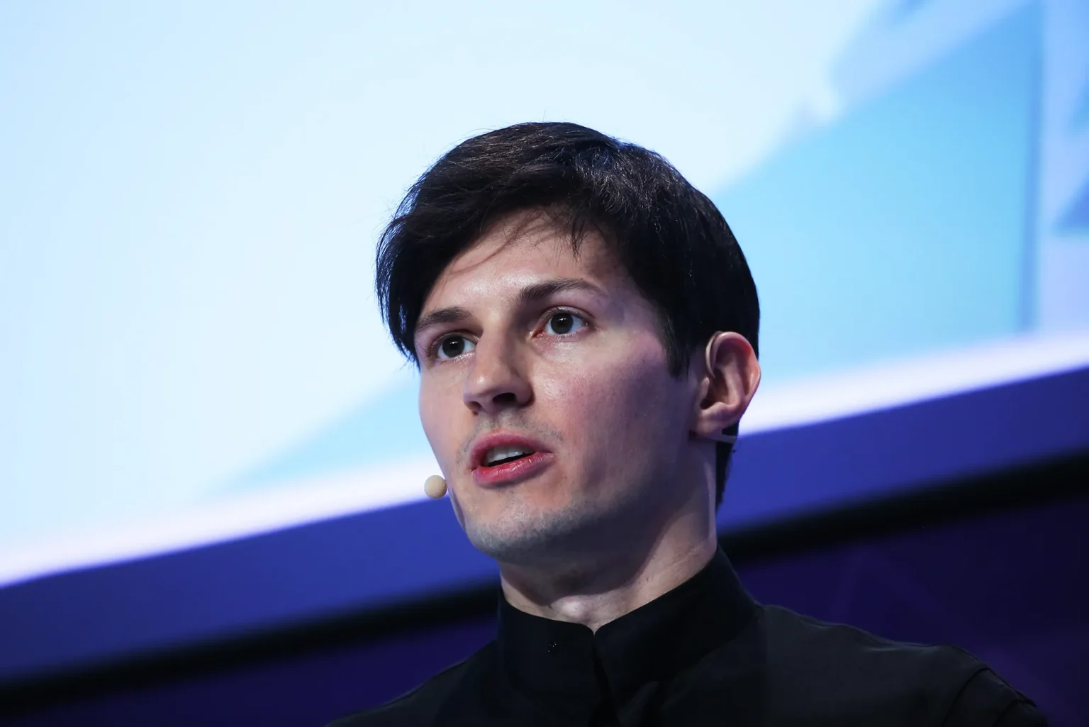 Telegram CEO Durov speaking during a conference in Barcelona. Source: Wired.